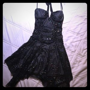 Black sequin party dress